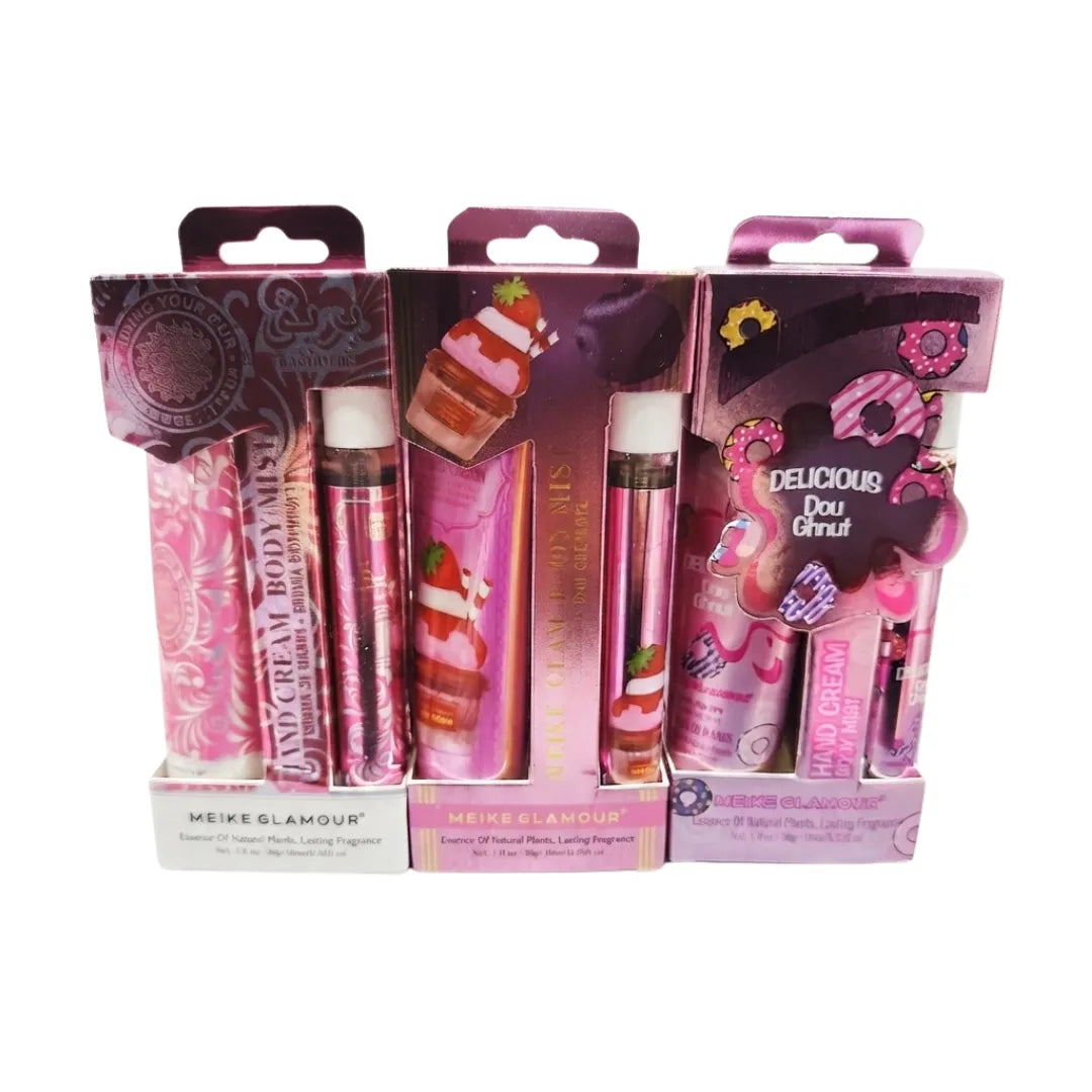 Pack 3 Sets Crema de Mano 30g + Mini Perfume de Cartera — Aromas Frescos y Dulces