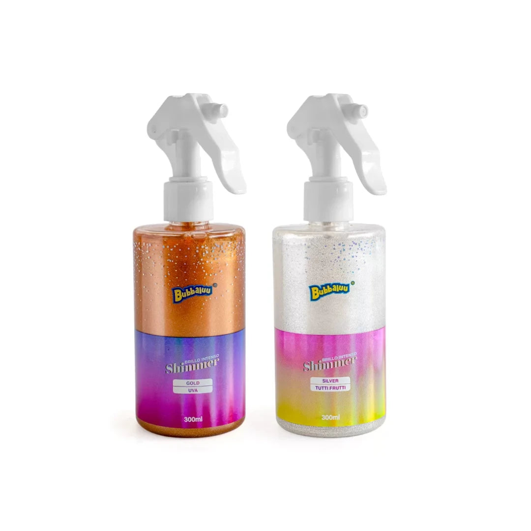 shimmer para el pelo bubbaluu tutti frutti y uva